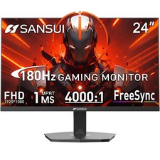 Gaming Monitor, 24 Inch 180Hz, FHD 1080P 1ms 110 sRGB Computer Monitor, HDMI...
