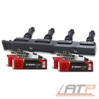 ZÜNdspule + 4X ZÜNdkerze FÜR Opel Agila Astra Corsa C D Meriva Tigra 1.2 1.4