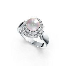 Sterling Silver Semi Mount Ring Setting Round RD 8x8mm with White Topaz Halo