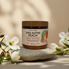 Intense Moisture & Glow | Shea Butter Peach Body Butter by Pharm & Table – 16 fl