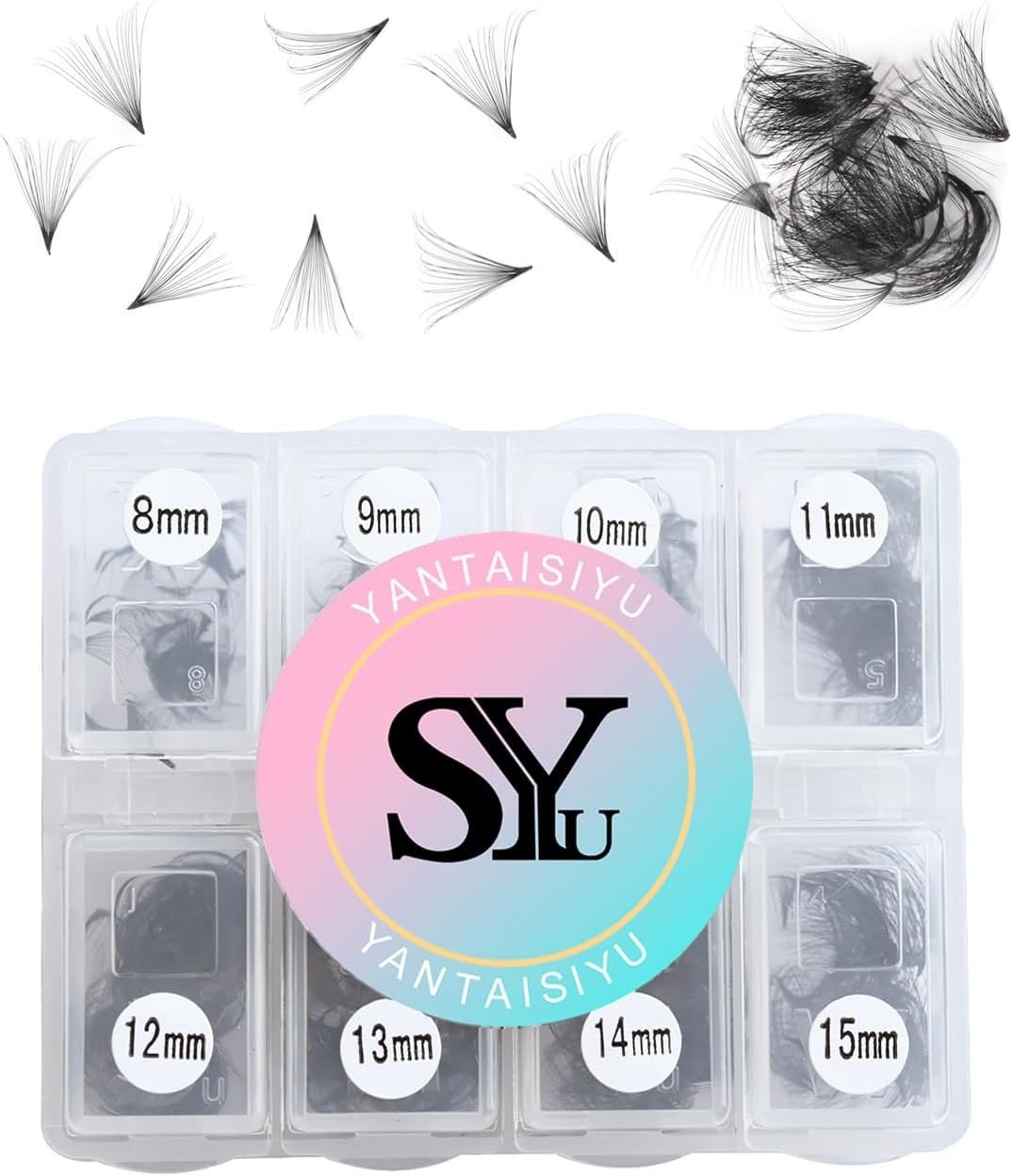 600 Fans 20D Premade Volume Eyelash Extensions 8-15mm Mixed Length Pre-made Fan