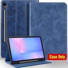 Genuine Leather Folio Cover Case for Samsung Galaxy Tab S10 FE Plus 13.1 inch