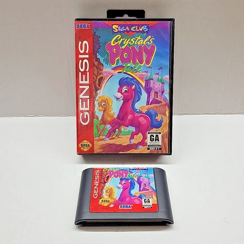 Crystals Pony Tale Sega Genesis 1994 Game w/ Case No Manual Vintage Not Tested