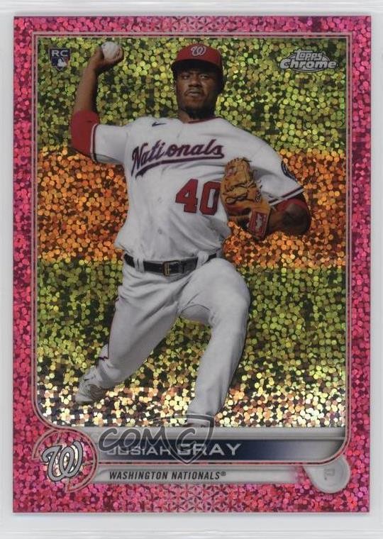 2022 Topps Chrome Magenta Speckle Refractor 218/350 Josiah Gray #160 0mm9
