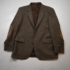 Vtg Farah 38S Tan Brown Herringbone Wool Tweed Mens Blazer Jacket Sport Coat
