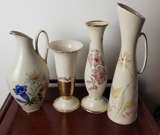 Vintage 4 Stück Porzellan Tischvasen Konvolut 1960er verschiedene Hersteller