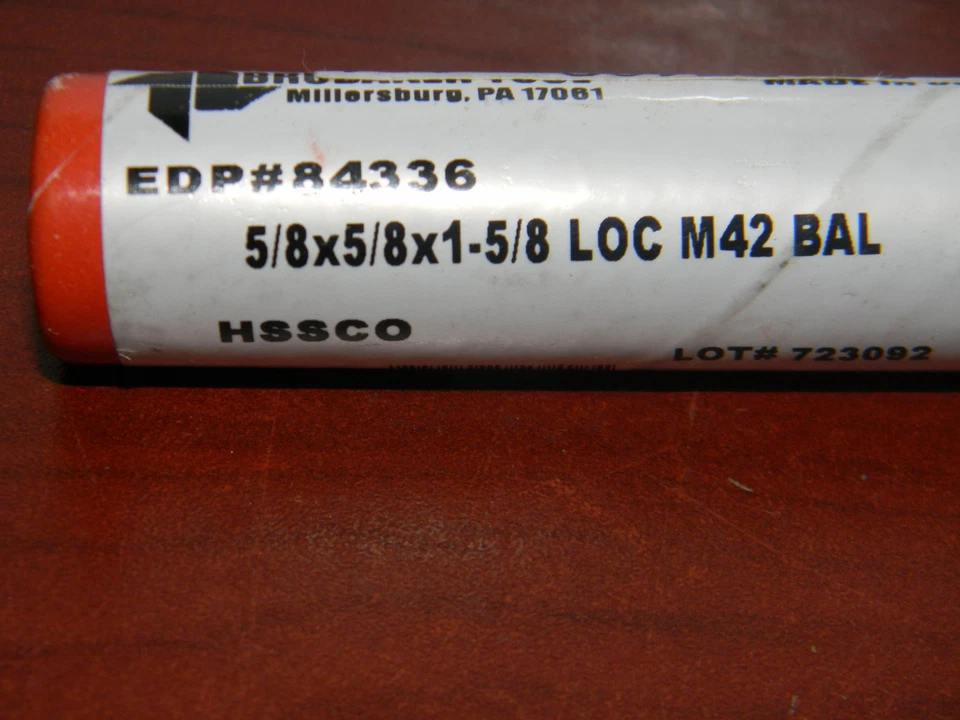 Brubaker 5/8 «x 5/8» x 1-5/8» x 3-11/16» 4F M42 HSSCo мяч нос конец мельницы #84336 - Изображение 3 из 4