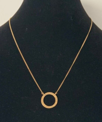 LUCKY BRAND Necklace Gold tone Circle Semi Precious Accent Jewel NWT