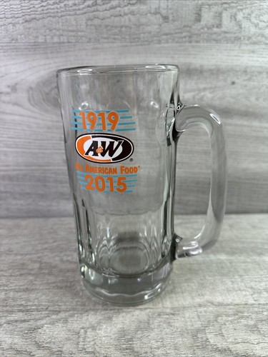 A&W All American Food 1919-2015 Heavy Clear Glass Mug