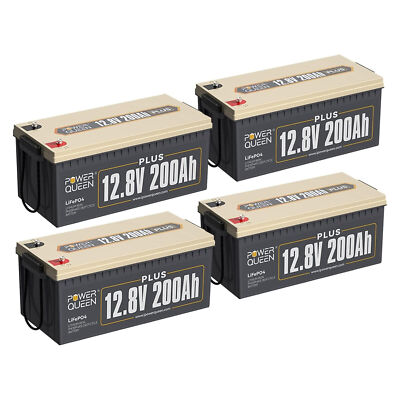 1/2/3/4 Pack LiFePO4 Akku 12V 200Ah Plus Lithium Batterie 200A BMS für Solar RV