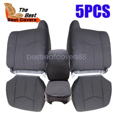 For 2003-2007 Chevy Silverado Front & Jump Bottom-Top WT Cloth Seat Cover Gray