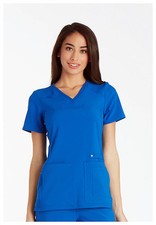 Royal Blue Cherokee Scrubs iFlex V Neck Knit Panel Top CK605 ROY