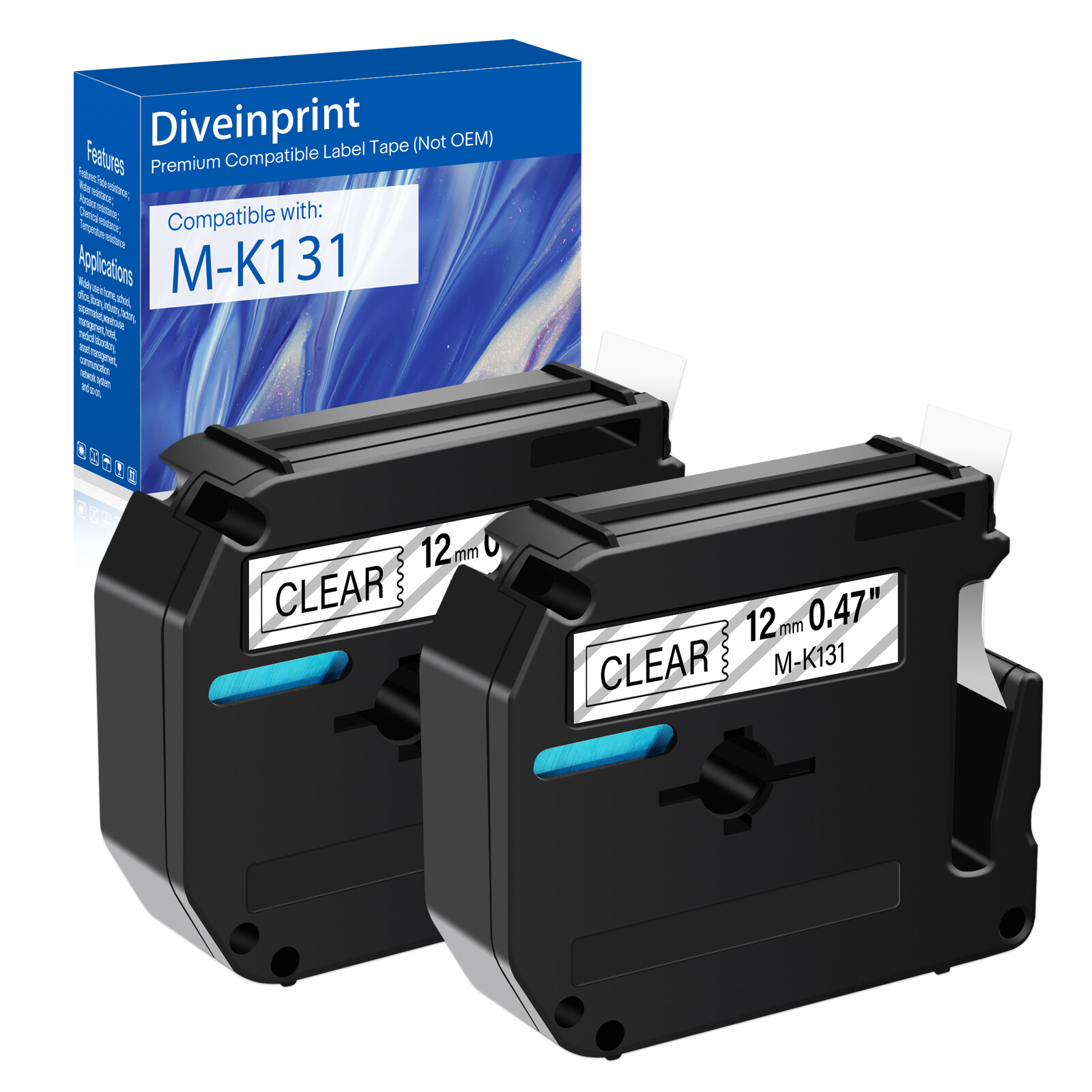 MK M131 PT45M Label Maker Tape Clear 12mm Compatible For BROTHER PT