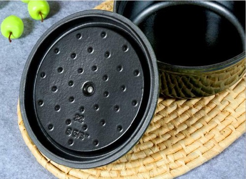 22cm Green Cast Iron Casserole Round porcelain Enamel Pot Dutch Oven Pan 2.7L - Picture 5 of 8