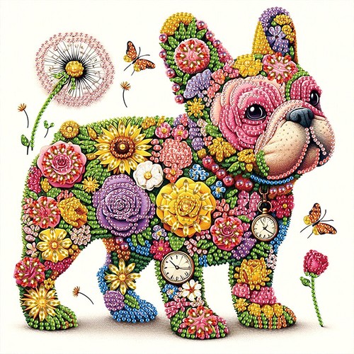 5D DIY Partial Special Shaped Drill Diamond Painting Kit Dog Decoration 30x30cm - Afbeelding 22 van 36
