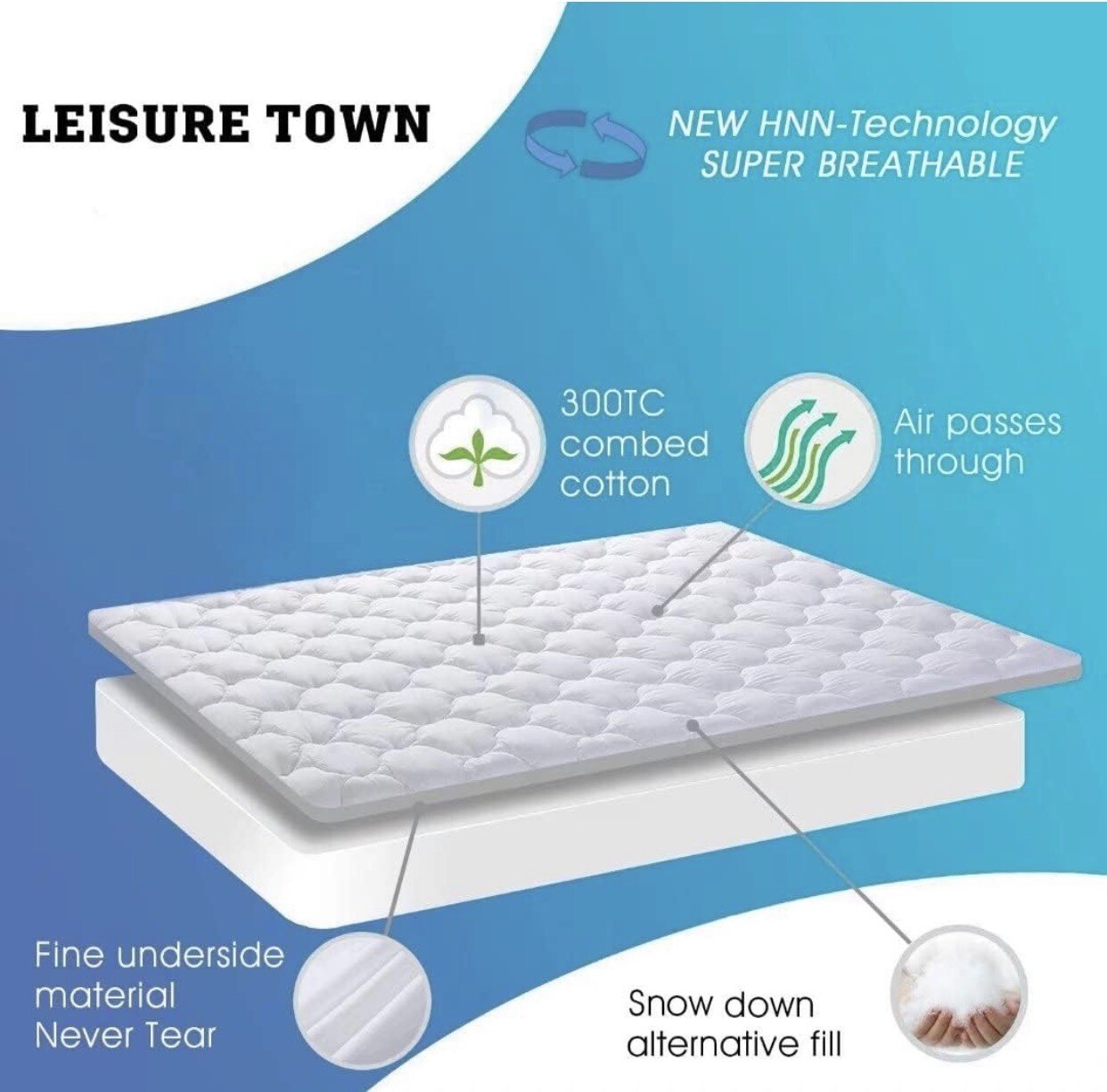 LEISURE TOWN Queen Mattress Pad White for sale online eBay