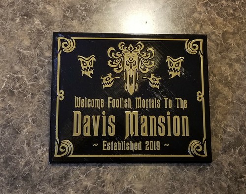 10" Personalized Haunted Mansion Inspired Home Welcome Plaque w/ Family Name - Picture 6 of 10