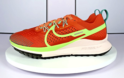 Nike Women's React Pegasus Trail 4 Running Shoe DJ6159 80 Orange Sneaker, 8 NEW!