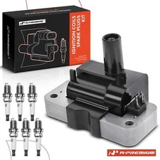 A-Premium 1x Ignition Coil & 6 IRIDIUM Spark Plug Kits for Nissan Frontier 99-04