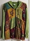 Greater Good Patchwork Zip Boho Hoodie Jacket Cotton Full Zip Size XXL Nepal