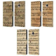HEAD CASE DESIGNS MUSIC SHEETS LEATHER BOOK WALLET CASE FOR MOTOROLA PHONES