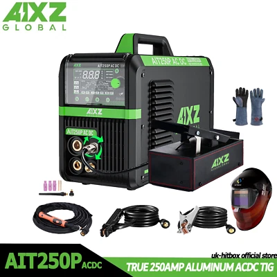 AIXZ 250AMP 5IN1 AC/DC TIG Welder Aluminum Pulse TIG ARC Welding Machine & Foot Pedal