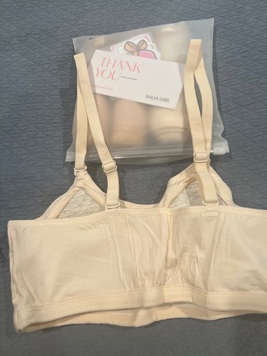 SALIA GIRL Sport Cami Bras Cotton for Teens Girls Training Bras Sz M w/Adjustab - Picture 2 of 2