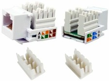 5 Pcs lot Keystone Jack Cat5e White Network Ethernet 110 Punchdown 8P8C RJ45