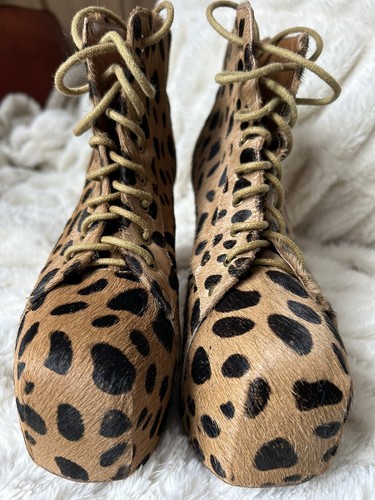 Sexy Botín Plataforma de Cabello Jeffrey Campbell Havana Last Lita Leopardo 8,5 M - Imagen 8 de 11