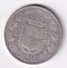 REGNO UMBERTO I 1879 - MONETA LIRE 5 BUONA CONSERVAZIONE VEDI FOTO