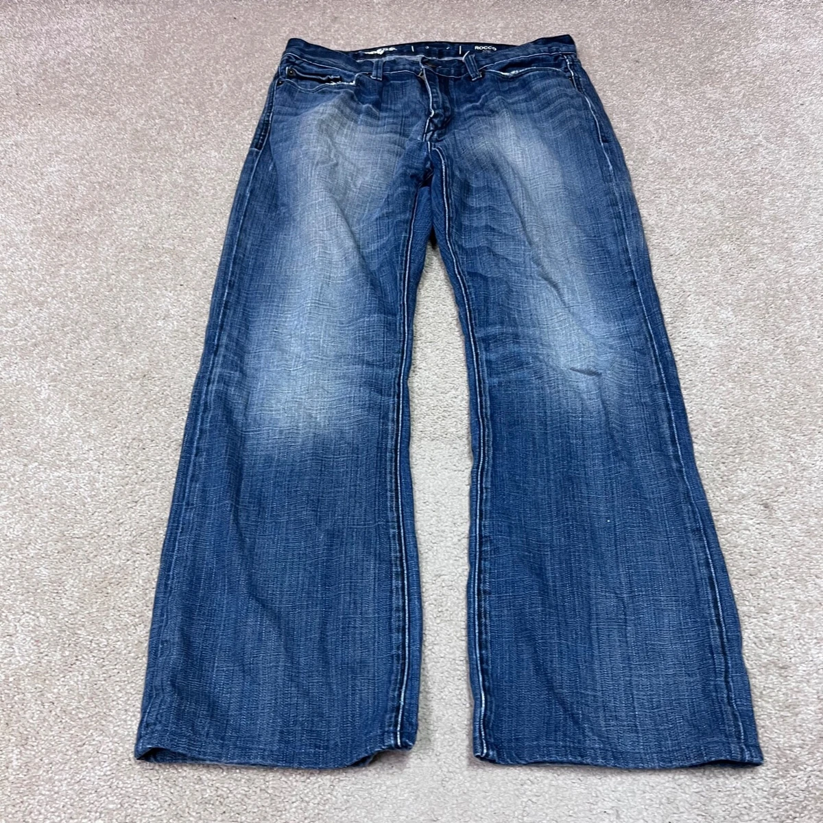 Express Jeans Rocco Slim Fit Bootcut Men s Blue Pockets Size 33x32