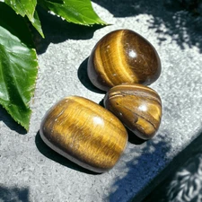 Tiger Eye Crystals Tumbled Stones Set of Three