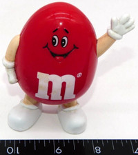 Vintage 1991 Red M&Ms Candy Dispenser Figure Toy Figurine Mars Inc
