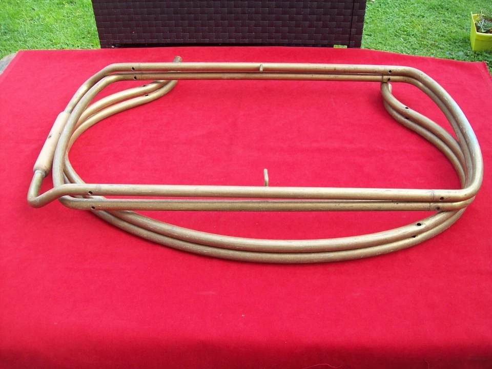 PIÈCE DÉTACHÉES D'UN ANCIEN LANDAU EN LAITON MAIS CUIVRE ROUGE EN DESSOUS - Photo 2/4