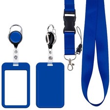 Blue Lanyards for Id Badges Teacher Lanyard with Id Holder Retractable Heavy ...