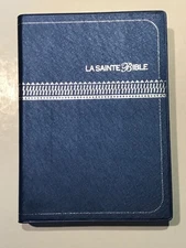 French Bible LARGE PRINT Compact, Louis Segond 1910, Marine Blue Vinyl