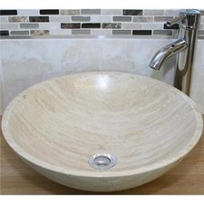 Bathroom Sink in Stone|Marble|Travertine or Onyx|Mixer Tap & Pop Up Plug Option
