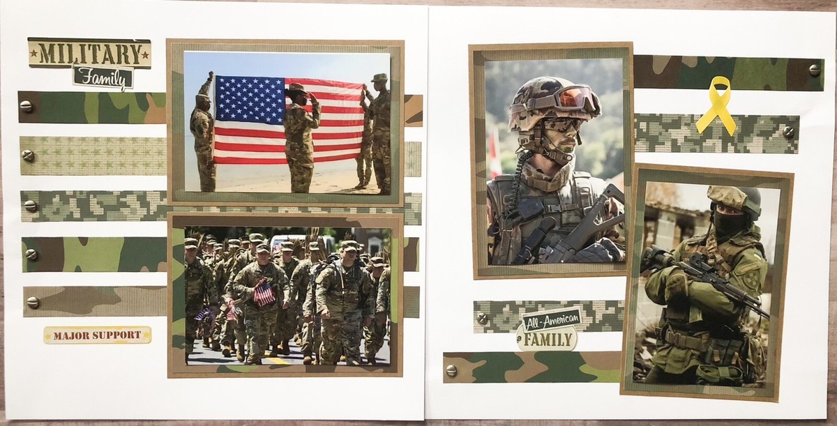 Air Force, With Frames, Military Scrapbook Paper, 5 Sheets, 12x12