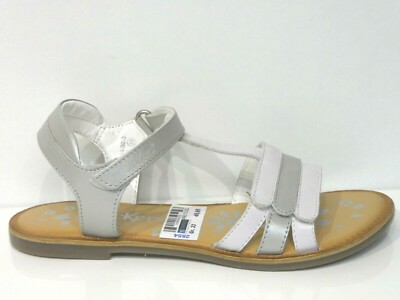Kickers Mädchen Schuhe Sandalen Diamanto weiß metallic Leder Mittel 