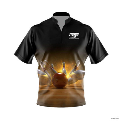 Storm Strike Force Quick Zip Bowling Jersey S-5XL