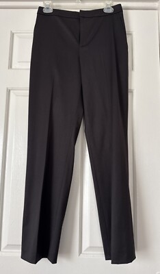 Ellen Tracy Expresso Brown Classic Tropical Wool Flat Front Dress Pants  Sz 4