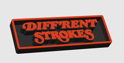 Verschiedene Striche - 3D gedrucktes Film Logo Schild/Plakette