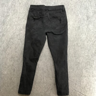 Refuge Jeans Womens Size 6 Black Stretch Faded Destroyed Skinny Ankle Length