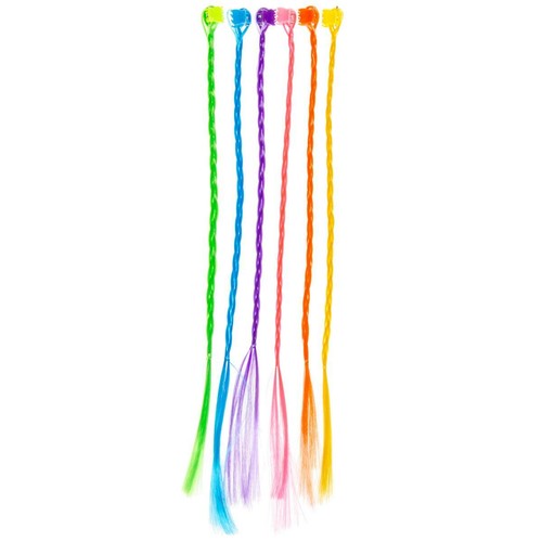 36 Stk. Kinder Haarsträhnen Extensions Haarverlängerung Geflochten Clip Bunt - Bild 3 von 4