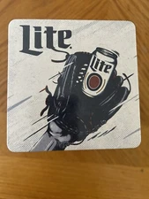 New 100 Miller Lite Baseball Mitt Beer Coasters Great Taste 96 Calorie