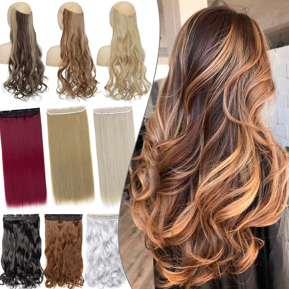 Ombre Thick 1Piece Half Full Clip In Hair Extensions Curly  display picture 1