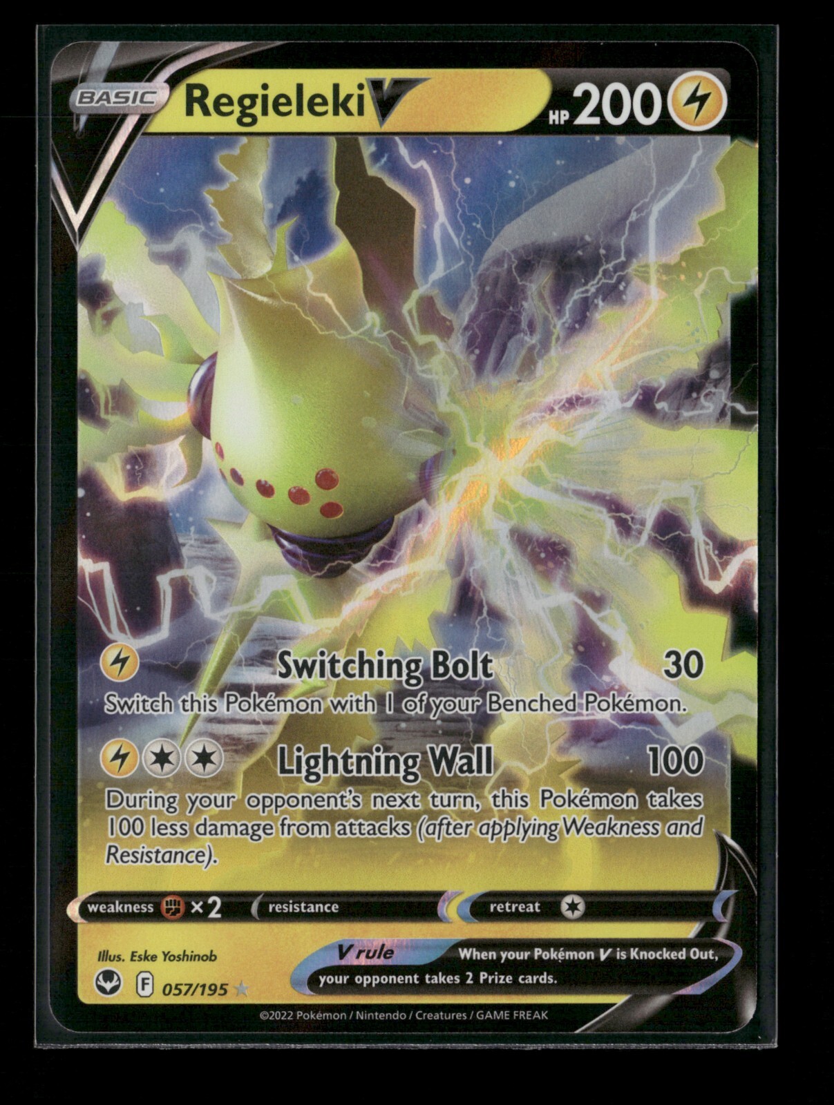 Regieleki V 057/195 Silver Tempest HOLO Pokemon Card NM