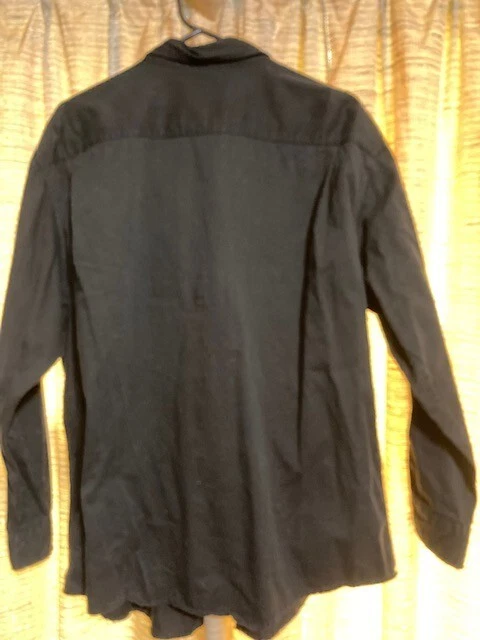 Camisa de vestir informal para hombre edición básica negra profunda 100 % algodón L Foto 2 de 2