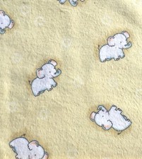 Changing Pad Cover, White Elephant on Yellow, Flannel, Fits 32"x16" Contoured