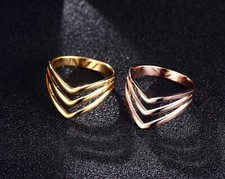 Set 3 Rings Fashion Women Bohemian V Knuckle Gold Finger Stacking Jewelry Gift